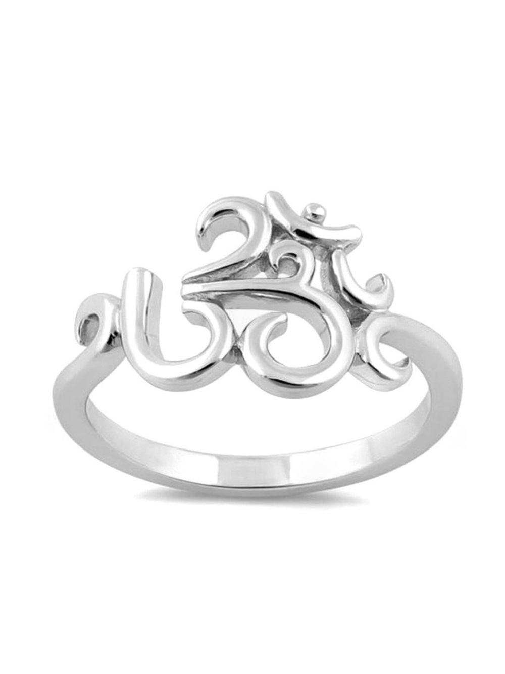 💋Boutique Unity Om Sanskrit Symbol Silver Tone Ring